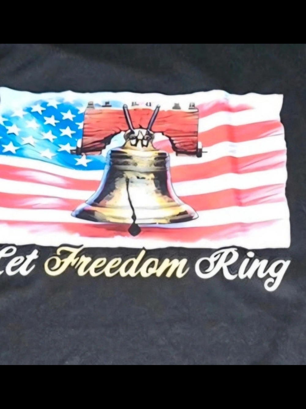 Men's Black Long Sleeve Performance Wear Liberty Bell Graphic Tee - Patriotic